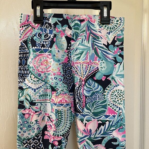 Lilly Pulitzer Maia Leggings Pants Lookin Sharp Pull On Girls Size Medium 8-10 - Picture 2 of 11